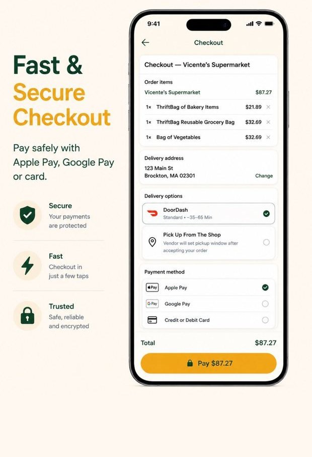 Fast, secure checkout with Apple Pay and Google Pay