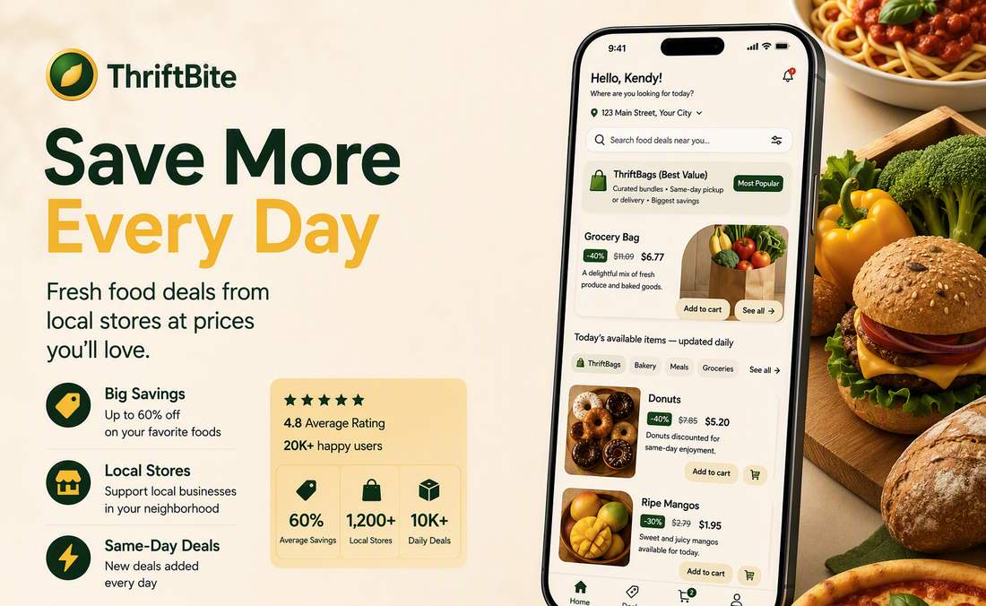 ThriftBite — A buyer-first marketplace for local food deals