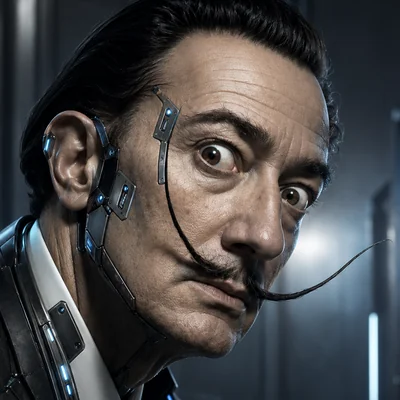 Salvador Dalí reimagined as a cybernetic surrealist